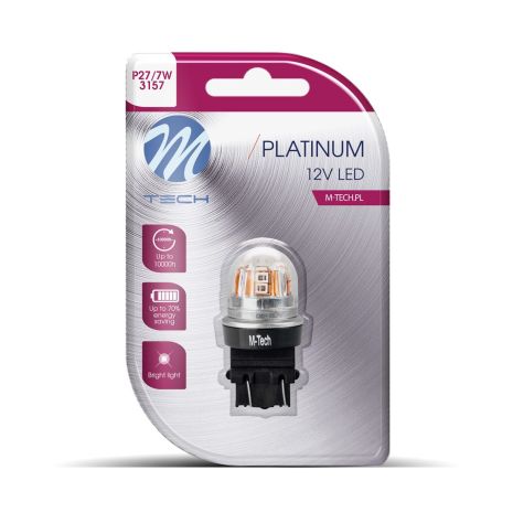 P27/7W 12/24V W2.5x16q 15x2835SMD LED CAN-BUS ΚΟΚΚΙΝΟ PLATINIUM M-TECH -   1 ΤΕΜ Auto Moto Tyres 