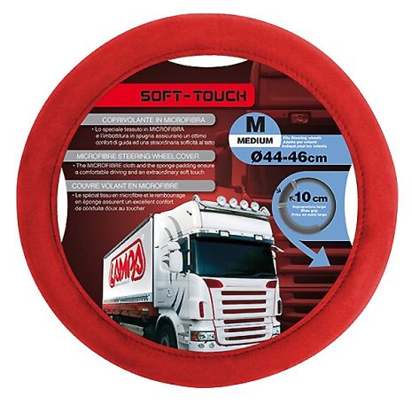 ΚΑΛΥΜΜΑ ΤΙΜΟΝΙΟΥ ΦΟΡΤΗΓΟΥ 44/46cm (M) SOFT TOUCH ΚΟΚΚΙΝΟ ΜΕ ΑΠΑΛΗ ΥΦΗ ΜΙΚΡΟΦΙΜΠΡΑΣ Auto Moto Tyres 