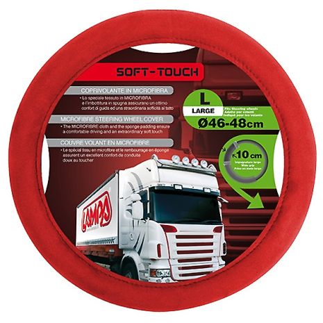 ΚΑΛΥΜΜΑ ΤΙΜΟΝΙΟΥ ΦΟΡΤΗΓΟΥ 46/48cm (L) SOFT TOUCH ΚΟΚΚΙΝΟ ΜΕ ΑΠΑΛΗ ΥΦΗ ΜΙΚΡΟΦΙΜΠΡΑΣ Auto Moto Tyres 