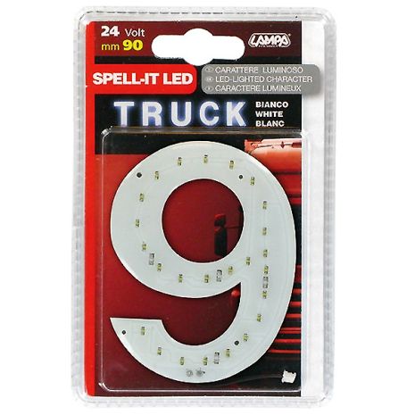 ΑΡΙΘΜΟΣ 9 ΛΕΥΚΟ 24V LED Auto Moto Tyres 