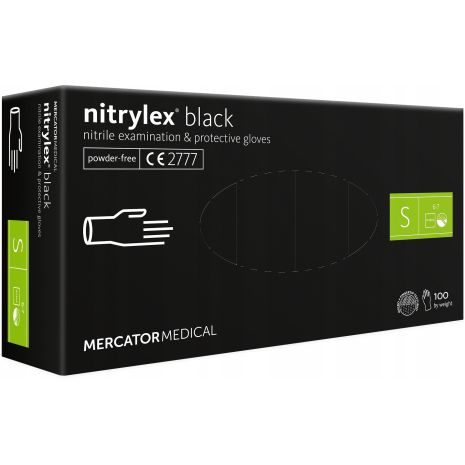 ΓΑΝΤΙΑ ΝΙΤΡΙΛΙΟΥ MERCATOR NITRYLEX BASIC ΣΕ ΜΑΥΡΟ ΧΡΩΜΑ SMALL (S) AMIO - 100 τεμ. Auto Moto Tyres 