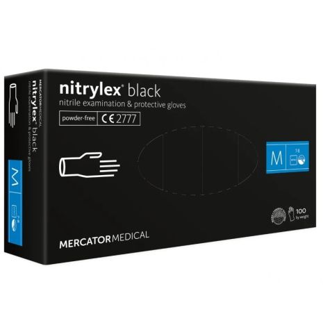 ΓΑΝΤΙΑ ΝΙΤΡΙΛΙΟΥ MERCATOR NITRYLEX BASIC ΣΕ ΜΑΥΡΟ ΧΡΩΜΑ MEDIUM (M)  AMIO - 100 Τεμ. Auto Moto Tyres 