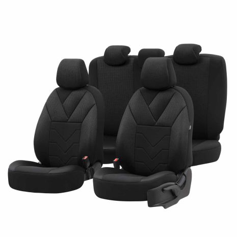 ΚΑΛΥΜΜΑΤΑ ΚΑΘΙΣΜΑΤΩΝ OTOM RUBY 1202 GREY/BLACK ΜΑΥΡΟ/ΓΚΡΙ ΣΚΟΥΡΟ ΛΙΝΟ & ΔΕΡΜΑΤΙΝΗ SETΑΜΙΟ - 1 σετ. Auto Moto Tyres 