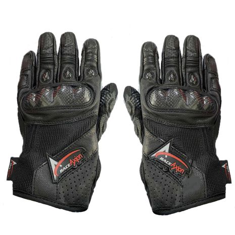 ΓΑΝΤΙΑ ΜΗΧΑΝΗΣ ΔΕΡΜΑΤΙΝΑ ΜΕ ΚΟΚΚΑΛΟ ΠΡΟΣΤΑΣΙΑΣ (L) ΜΑΥΡΟ ΧΡΩΜΑ ΜΕ ΛΟΓΟΤΥΠΟ RACE AXION - 2ΤΕΜ. Auto Moto Tyres 
