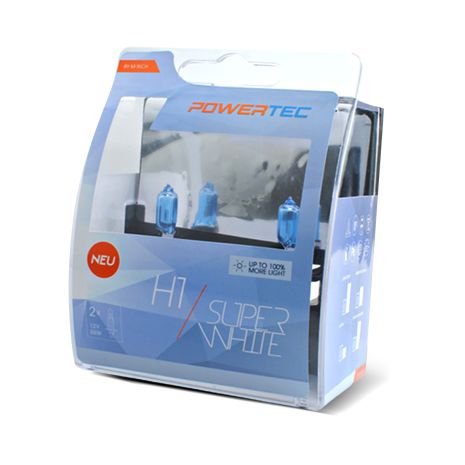 H1 12V 55W 3.450K P14.5 POWERTECK SUPERWHITE 2ΤΕΜ. Auto Moto Tyres 