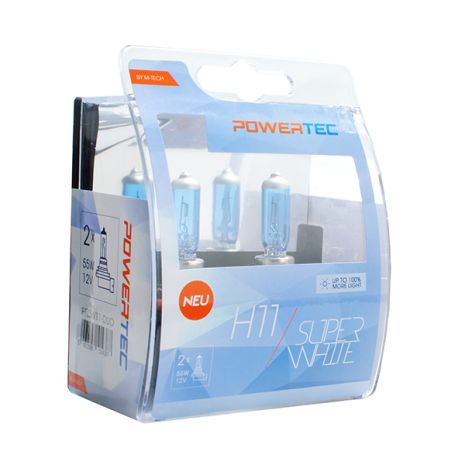 H11 12V 55W 3.450K PGJ19-2 POWERTECK SUPERWHITE 2ΤΕΜ. Auto Moto Tyres 