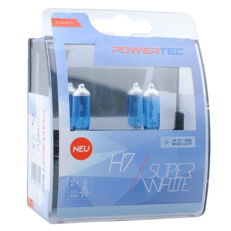 H7 12V 55W 3.450K PX26d POWERTECK SUPERWHITE 2ΤΕΜ. Auto Moto Tyres 