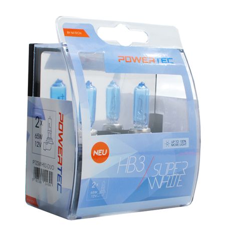 HB3 12V 65W 3.450K P20d POWERTECK SUPERWHITE 2ΤΕΜ. Auto Moto Tyres 