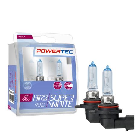 ΛΑΜΠΕΣ HIR2 9012 12V 15/55W  (up to 100% ) POWERTEC SUPERWHITE (up 3.500k) mTECH - 2 Τεμ. Auto Moto Tyres 