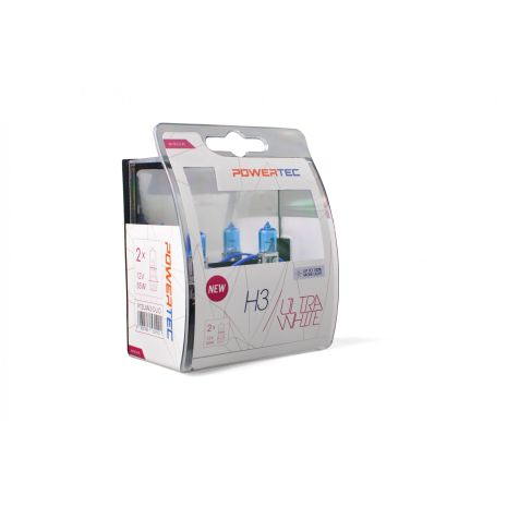 H3 12V 55W PK22s POWERTEC ULTRA WHITE 2ΤΕΜ. M-TECH Auto Moto Tyres 