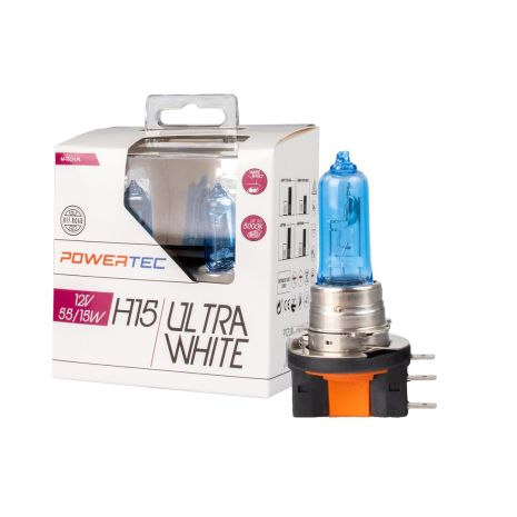 ΛΑΜΠΕΣ H15 12V 55/15W POWERTEC ULTRA WHITE (up to 5.000k)mTECH - 2 Τεμ. Auto Moto Tyres 