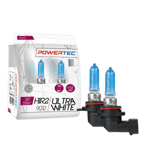 ΛΑΜΠΕΣ HIR2 9012 12V 55W POWERTEC ULTRA WHITE (up to 5.000k) mTECH - 2 Τεμ. Auto Moto Tyres 