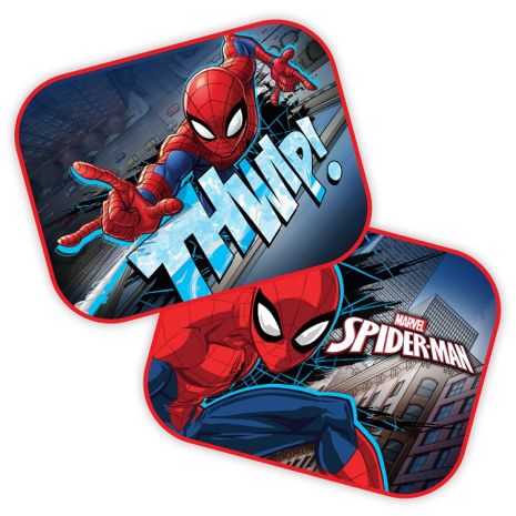 ΗΛΙΟΠΡΟΣΤΑΣΙΕΣ ΠΛΑΙΝΕΣ SPIDERMAN ΜΕ ΒΕΝΤΟΥΖΑ 44x35cm AMIO - 2 Τεμ. Auto Moto Tyres 