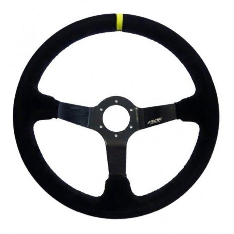 ΤΙΜΟΝΙ CARRERA ΤΡΙΑΚΤΙΝΟ 350 mm/ΠΑΧΟΣ 104 mm/BΑΘΟΣ 90 mm (ΜΑΥΡΟ ΣΟΥΕΝΤ ΜΕ ΚΙΤΡΙΝΗ ΡΙΓΑ) Auto Moto Tyres 