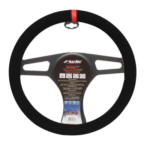 ΚΑΛΥΜΜΑ ΤΙΜΟΝΙΟΥ CARRERA LOOK RED ΜΑΥΡΟ ΜΕ ΚΟΚΚΙΝΗ ΡΙΓΑ 37-39cm Auto Moto Tyres 