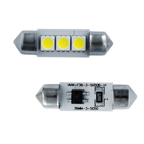 ΛΑΜΠΑΚΙΑ ΠΛΑΦΟΝΙΕΡΑΣ C5W 12V 36mm ΛΕΥΚΟ 3microled 2ΤΕΜ. Auto Moto Tyres 