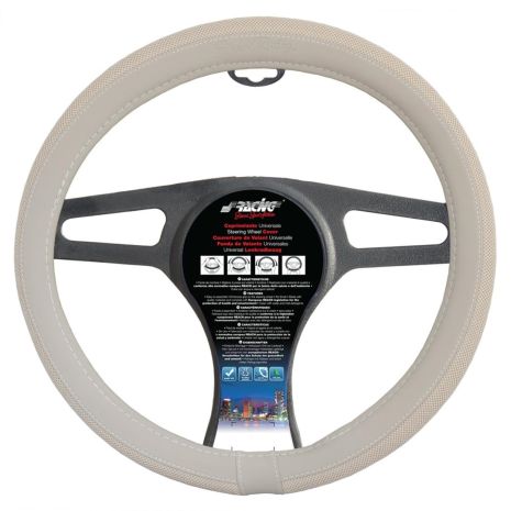 FIAT 500 ΚΑΛΥΜΜΑ ΤΙΜΟΝΙΟΥ ΜΠΕΖ ΓΙΑ FIAT 500 37-39cm 50% ΔΕΡΜΑ+50% ΒΑΜΒΑΚΕΡΟ Auto Moto Tyres 