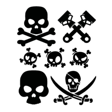 ΑΥΤΟΚΟΛΛΗΤΑ ΝΕΚΡΟΚΕΦΑΛΕΣ SKULLS (ΦΥΛΛΟ 12 Χ 10 cm) - 7 ΤΕΜ. Auto Moto Tyres 
