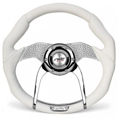 ΤΙΜΟΝΙ TORQUE 350MM ΛΕΥΚΟ ΜΕ ΣΤΡΑΣ Auto Moto Tyres 