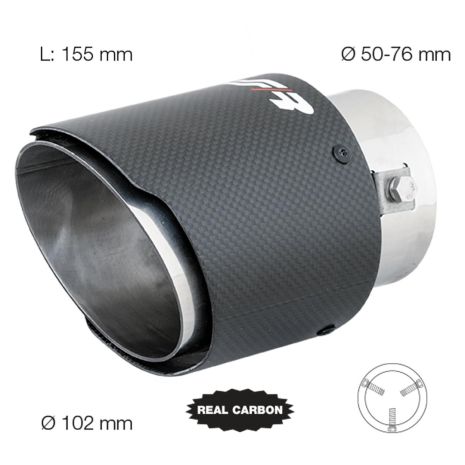 ΑΚΡΟ ΕΞΑΤΜΙΣΗΣ REAL CARBON 50-76mm ΣΤΡΟΓΓΥΛΟ Auto Moto Tyres 