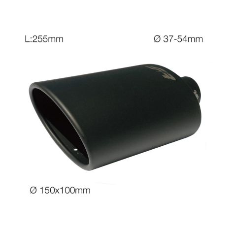 ΑΚΡΟ (ΜΠΟΥΚΑ) ΕΞΑΤΜΙΣΗΣ ΜΑΥΡΟ ΜΑΤ Φ37-54 mm (ΜΗΚΟΣ 255 mm/ΔΙΑΜΕΤΡΟΣ ΕΞΩΤΕΡΙΚΗ 150x100mm) SIMONI RACING  - 1 τεμ. Auto Moto Tyres 