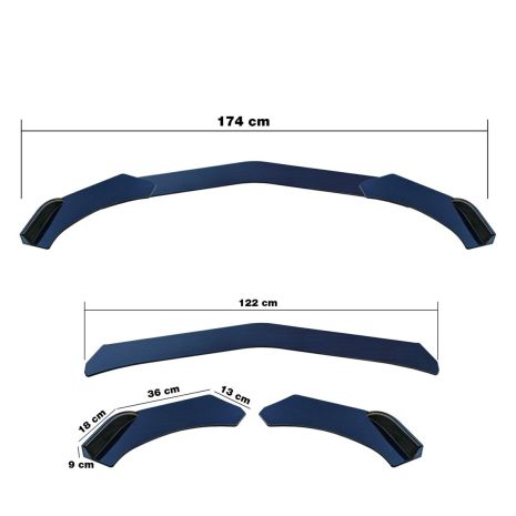 ΔΙΑΚΟΣΜΗΤΙΚΟ SPOILER ΠΡΟΦΥΛΑΚΤΗΡΑ LIP SPLITTER CARBON LOOK 3ΤΕΜ. Auto Moto Tyres 