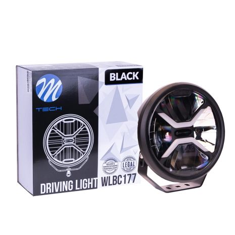 ΠΡΟΒΟΛΕΑΣ ΣΤΡΟΓΓΥΛΟΣ DRIVING LIGHT BLACK SERIES LED 12-48V 80W 5.700K 11.000lm 220mm mTECH -  1 ΤΕΜ. Auto Moto Tyres 