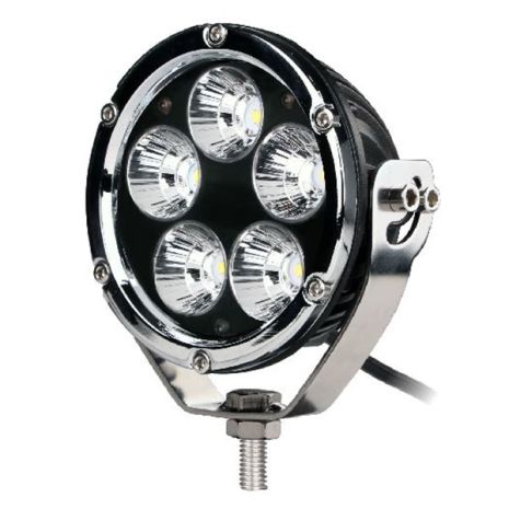 ΠΡΟΒΟΛΕΑΣ ΟΔΗΓΗΣΗΣ LED DRIVING LIGHTS ΧΡΩΜΙΟ/ΜΑΥΡΟ 10-32V 50W 3500lm 5 CREE LED ΣΤΡΟΓΓΥΛΟΣ (110 x 110 x 64 mm) M-TECH Auto Moto Tyres 