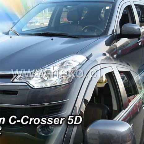 ΑΝΕΜΟΘΡΑΥΣΤΕΣ ΓΙΑ CITROEN C-CROSSER  5D 2007-2012 / PEUGEOT 4007 5D 2008-2012 ΖΕΥΓΑΡΙ ΑΠΟ ΕΥΚΑΜΠΤΟ ΦΙΜΕ ΠΛΑΣΤΙΚΟ HEKO - 2 ΤΕΜ. Auto Moto Tyres 