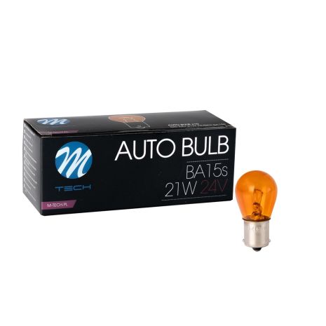 ΛΑΜΠΑΚΙΑ LED S25 24V 21W BA15s ΠΟΡΤΟΚΑΛΙ ΑΛΟΓΟΝΟΥ ΣΕ ΚΟΥΤΙ M-TECH - 10 ΤΕΜ. Auto Moto Tyres 
