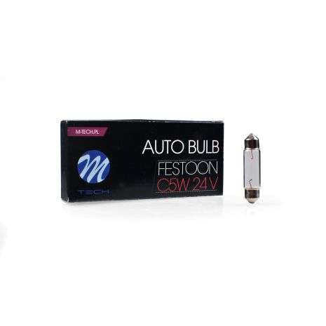 ΛΑΜΠΑΚΙΑ ΠΛΑΦΟΝΙΕΡΑΣ 5W 24V SV8,5 41mm STANDARD ΑΛΟΓΟΝΟΥ M-TECH - 10 τεμ. Auto Moto Tyres 