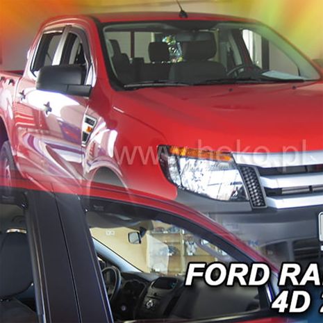 ΑΝΕΜΟΘΡΑΥΣΤΕΣ ΓΙΑ FORD RANGER / RAPTOR III 4D 2012-2022  ΖΕΥΓΑΡΙ ΑΠΟ ΕΥΚΑΜΠΤΟ ΦΙΜΕ ΠΛΑΣΤΙΚΟ HEKO - 2 ΤΕΜ. Auto Moto Tyres 