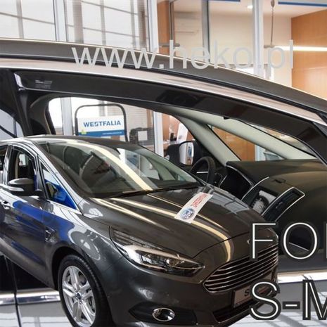 ΑΝΕΜΟΘΡΑΥΣΤΕΣ ΓΙΑ FORD S-MAX 2 5D 2016+ ΖΕΥΓΑΡΙ ΑΠΟ ΕΥΚΑΜΠΤΟ ΦΙΜΕ ΠΛΑΣΤΙΚΟ HEKO - 2 ΤΕΜ. Auto Moto Tyres 