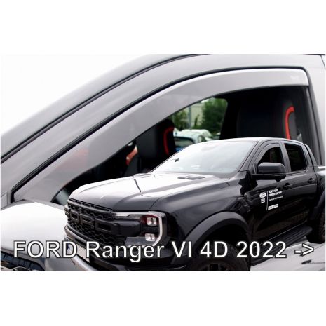 ΑΝΕΜΟΘΡΑΥΣΤΕΣ ΓΙΑ FORD RANGER 4D 2022+ /RAPTOR 2022+  ΖΕΥΓΑΡΙ ΑΠΟ ΕΥΚΑΜΠΤΟ ΦΙΜΕ ΠΛΑΣΤΙΚΟ HEKO - 2 ΤΕΜ. Auto Moto Tyres 