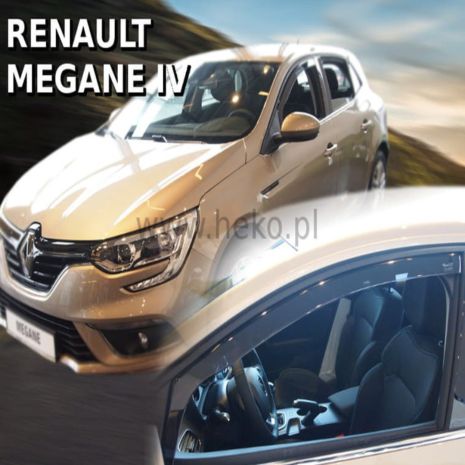 ΑΝΕΜΟΘΡΑΥΣΤΕΣ ΓΙΑ RENAULT MEGANE 5D 2016+ ΖΕΥΓΑΡΙ ΑΠΟ ΕΥΚΑΜΠΤΟ ΦΙΜΕ ΠΛΑΣΤΙΚΟ HEKO - 2 ΤΕΜ. Auto Moto Tyres 