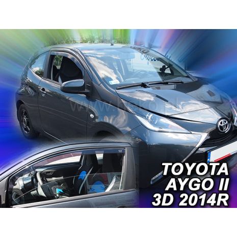 ΑΝΕΜΟΘΡΑΥΣΤΕΣ ΓΙΑ TOYOTA AYGO 3D 2014+   ΖΕΥΓΑΡΙ ΑΥΤΟΚΙΝΗΤΟΥ ΑΠΟ ΕΥΚΑΜΠΤΟ ΦΙΜΕ ΠΛΑΣΤΙΚΟ HEKO - 2 ΤΕΜ. Auto Moto Tyres 