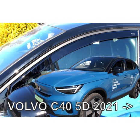 ΑΝΕΜΟΘΡΑΥΣΤΕΣ ΓΙΑ VOLVO C40 5D 2021+  ΖΕΥΓΑΡΙ ΑΠΟ ΕΥΚΑΜΠΤΟ ΦΙΜΕ ΠΛΑΣΤΙΚΟ HEKO - 2 ΤΕΜ. Auto Moto Tyres 