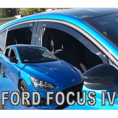 ΑΝΕΜΟΘΡΑΥΣΤΕΣ ΓΙΑ FORD FOCUS MK4 5D HB 2018+ ΣΕΤ ΑΥΤΟΚΙΝΗΤΟΥ ΑΠΟ ΕΥΚΑΜΠΤΟ ΦΙΜΕ ΠΛΑΣΤΙΚΟ HEKO - 4 ΤΕΜ. Auto Moto Tyres 