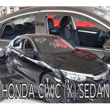 ΑΝΕΜΟΘΡΑΥΣΤΕΣ ΓΙΑ HONDA CIVIC X GEN 4D 2017+ ΣΕΤ ΑΥΤΟΚΙΝΗΤΟΥ ΑΠΟ ΕΥΚΑΜΠΤΟ ΦΙΜΕ ΠΛΑΣΤΙΚΟ HEKO - 4 ΤΕΜ. Auto Moto Tyres 