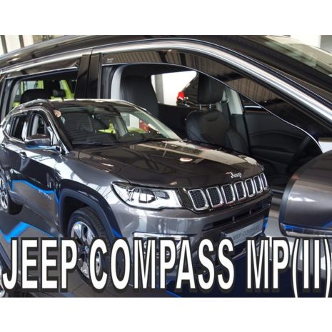 ΑΝΕΜΟΘΡΑΥΣΤΕΣ ΓΙΑ JEEP COMPASS MP 5D 2017+ ΣΕΤ ΑΥΤΟΚΙΝΗΤΟΥ ΑΠΟ ΕΥΚΑΜΠΤΟ ΦΙΜΕ ΠΛΑΣΤΙΚΟ HEKO - 4 ΤΕΜ. Auto Moto Tyres 