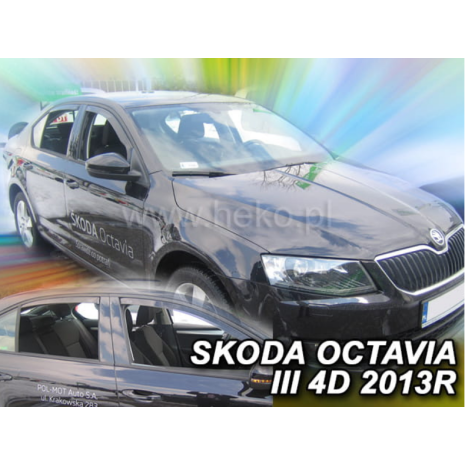 ΑΝΕΜΟΘΡΑΥΣΤΕΣ ΓΙΑ SKODA OCTAVIA 3 A7 4/5D 2013+  LTB ΣΕΤ ΑΥΤΟΚΙΝΗΤΟΥ ΑΠΟ ΕΥΚΑΜΠΤΟ ΦΙΜΕ ΠΛΑΣΤΙΚΟ HEKO - 4 ΤΕΜ. Auto Moto Tyres 