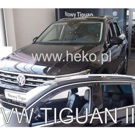 ΑΝΕΜΟΘΡΑΥΣΤΕΣ ΓΙΑ VW TIGUAN II 5D 2015+ ΣΕΤ ΑΥΤΟΚΙΝΗΤΟΥ ΑΠΟ ΕΥΚΑΜΠΤΟ ΦΙΜΕ ΠΛΑΣΤΙΚΟ HEKO - 4 ΤΕΜ. Auto Moto Tyres 