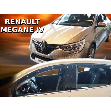 ΑΝΕΜΟΘΡΑΥΣΤΕΣ ΓΙΑ RENAULT MEGANE 5D 2016+ ΣΕΤ ΑΥΤΟΚΙΝΗΤΟΥ ΑΠΟ ΕΥΚΑΜΠΤΟ ΦΙΜΕ ΠΛΑΣΤΙΚΟ HEKO - 4 ΤΕΜ. Auto Moto Tyres 