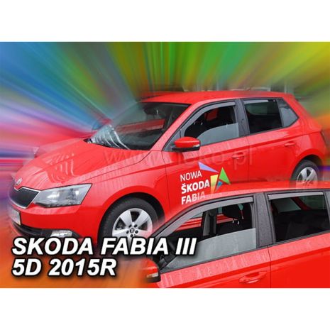 ΑΝΕΜΟΘΡΑΥΣΤΕΣ ΓΙΑ SKODA FABIA III 5D 2014+ HTB  ΣΕΤ ΑΥΤΟΚΙΝΗΤΟΥ ΑΠΟ ΕΥΚΑΜΠΤΟ ΦΙΜΕ ΠΛΑΣΤΙΚΟ HEKO - 4 ΤΕΜ. Auto Moto Tyres 