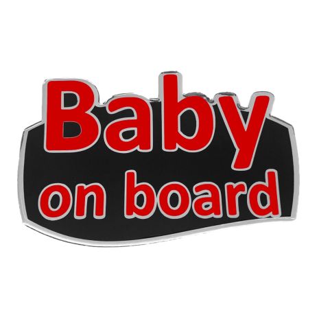 BABY ON BOARD ΑΥΤΟΚΟΛΛΗΤΟ ΕΞΩΤΕΡΙΚΗΣ ΧΡΗΣΗΣ 18,7 Χ 11,9 cm ΚΟΚΚΙΝΟ/ΜΑΥΡΟ/ΧΡΩΜΙΟ ΜΕ ΕΠΙΚΑΛΥΨΗ ΕΠΟΞΕΙΔΙΚΗΣ ΡΥΤΙΝΗΣ (ΥΓΡΟ ΓΥΑΛΙ) - 1 ΤΕΜ. Auto Moto Tyres 