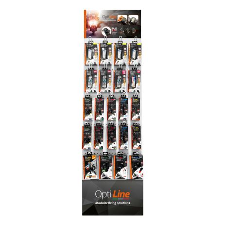 ΣΤΑΝΤ ΜΕ 25 ΓΑΝΤΖΟΥΣ 15cm ΓΙΑ ΠΡΟΙΟΝΤΑ OPTILINE  51x171x35cm Auto Moto Tyres 