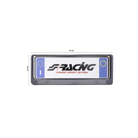 ΠΛΑΙΣΙΟ ΠΙΝΑΚΙΔΑΣ CARBON LOOK ΕΜΠΡΟΣ​ SIMONI RACING 37 x 13 cm - 1 TEM. Auto Moto Tyres 