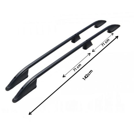 ΜΠΑΡΕΣ ΟΡΟΦΗΣ ΓΙΑ FORD TRANSIT CONNECT / TOURNEO CONNECT / VW CADDY 2021+ ΠΑΡΑΛΛΗΛΕΣ L1 ΑΛΟΥΜΙΝΙΟΥ ΜΑΥΡΕΣ 142cm ΟMTEC - 2 TEM. Auto Moto Tyres 