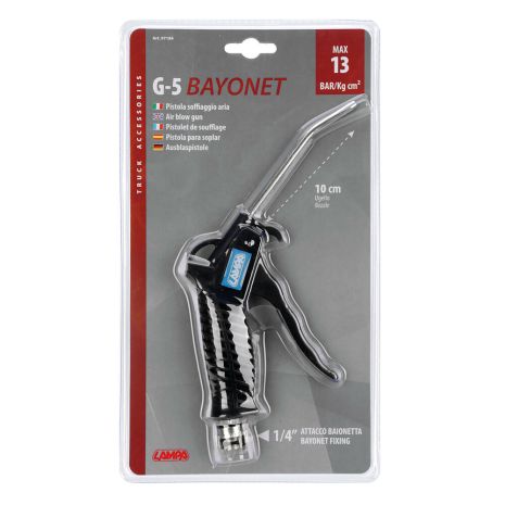 ΠΙΣΤΟΛΙ ΑΕΡΑ 13BAR kg/cm2 max ΜΕ ΣΠΕΙΡΩΜΑ ΜΠΑΓΙΟΝΕΤ (BAYONET) ΜΑΥΡΟ G-5 LAMPA - 1ΤΕΜ Auto Moto Tyres 