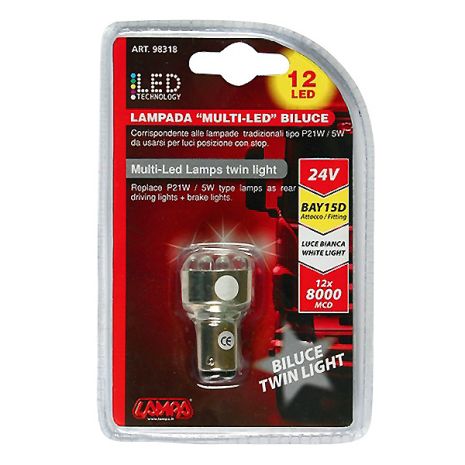 ΛΑΜΠΑΚΙ 12LED BAY15d 24V ΛΕΥΚΟ Auto Moto Tyres 